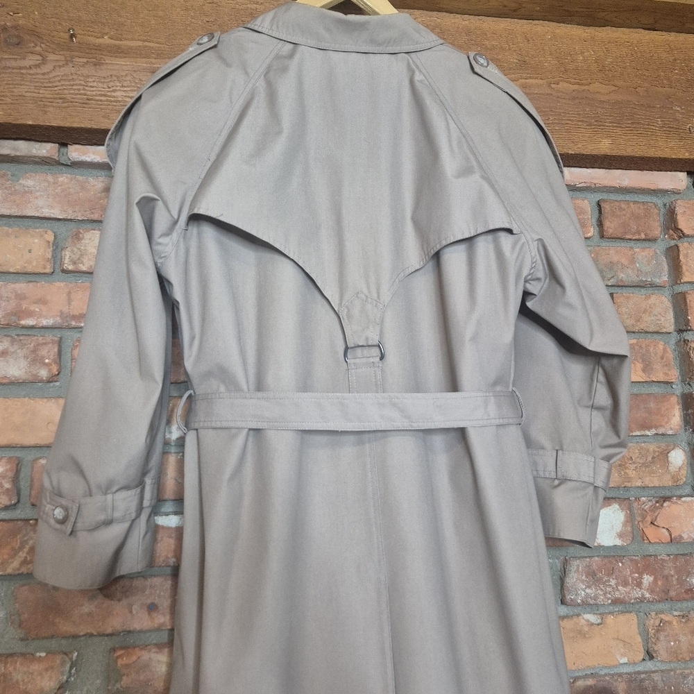 Bentley’s of London Taupe Trench Coat | Classic Double-Breasted Belted | Timeles - Picture 13 of 16